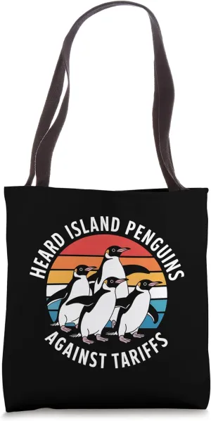 Funny Heard Island Penguins Against Tariffs Tote Bag