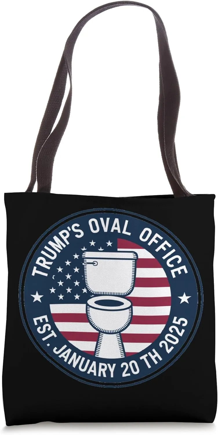 Funny Oval Office Parody Joke Anti Trump Political Satire Tote Bag