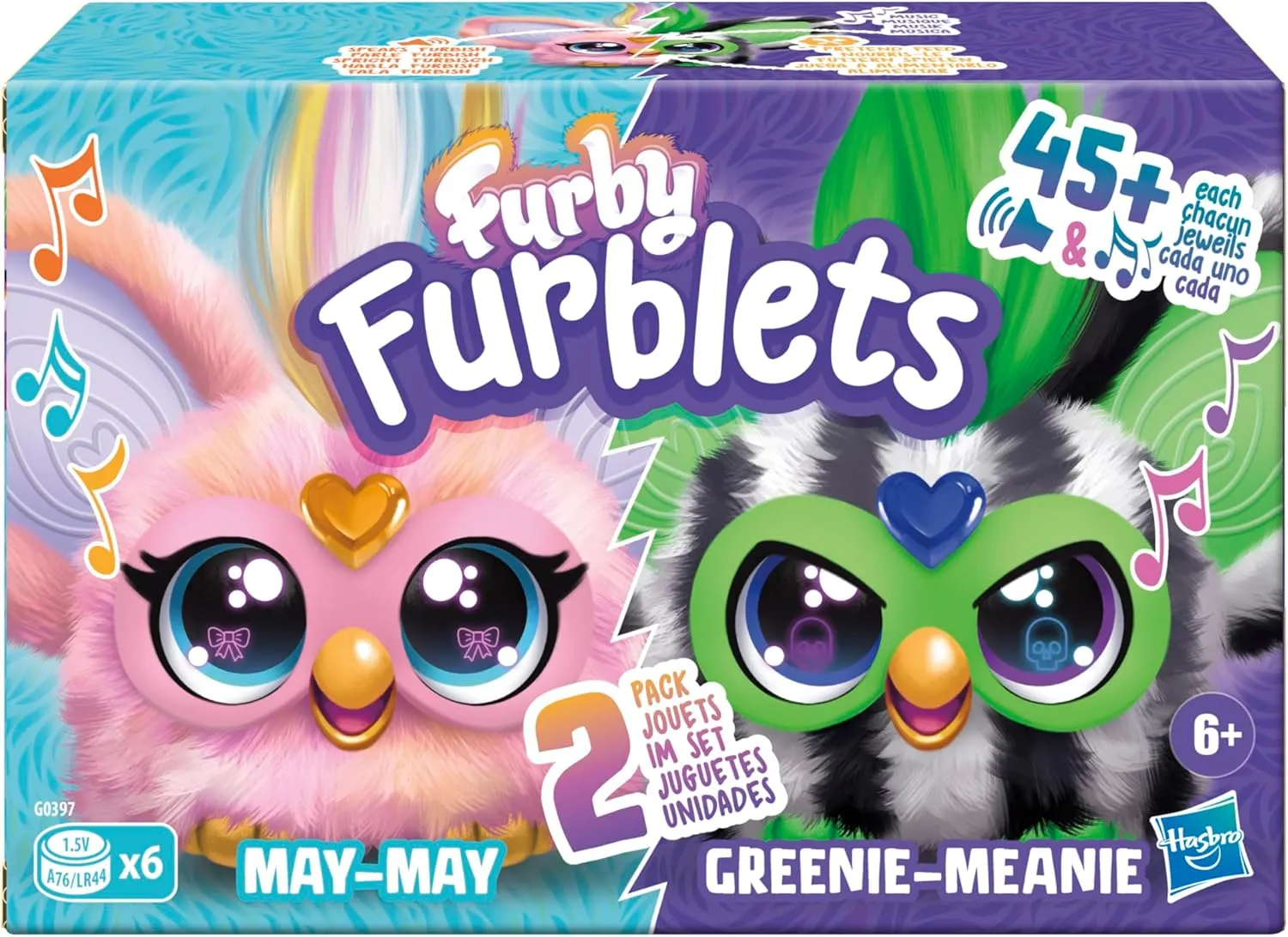 Furby Furblets Fierce & Fabulous 2 Pack, Greenie-Meanie & May-May with 45 Sounds Each, Electronic Plush Toys for Girls & Boys 6 Years & Up (Amazon Exclusive)