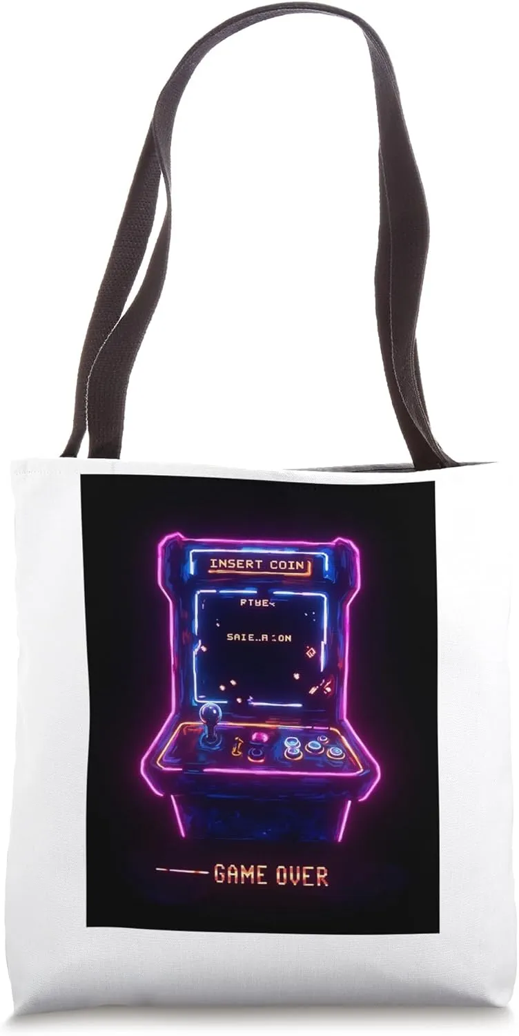 Gaming Arcade Game Over Retro Classic Play Player Controller Tote Bag