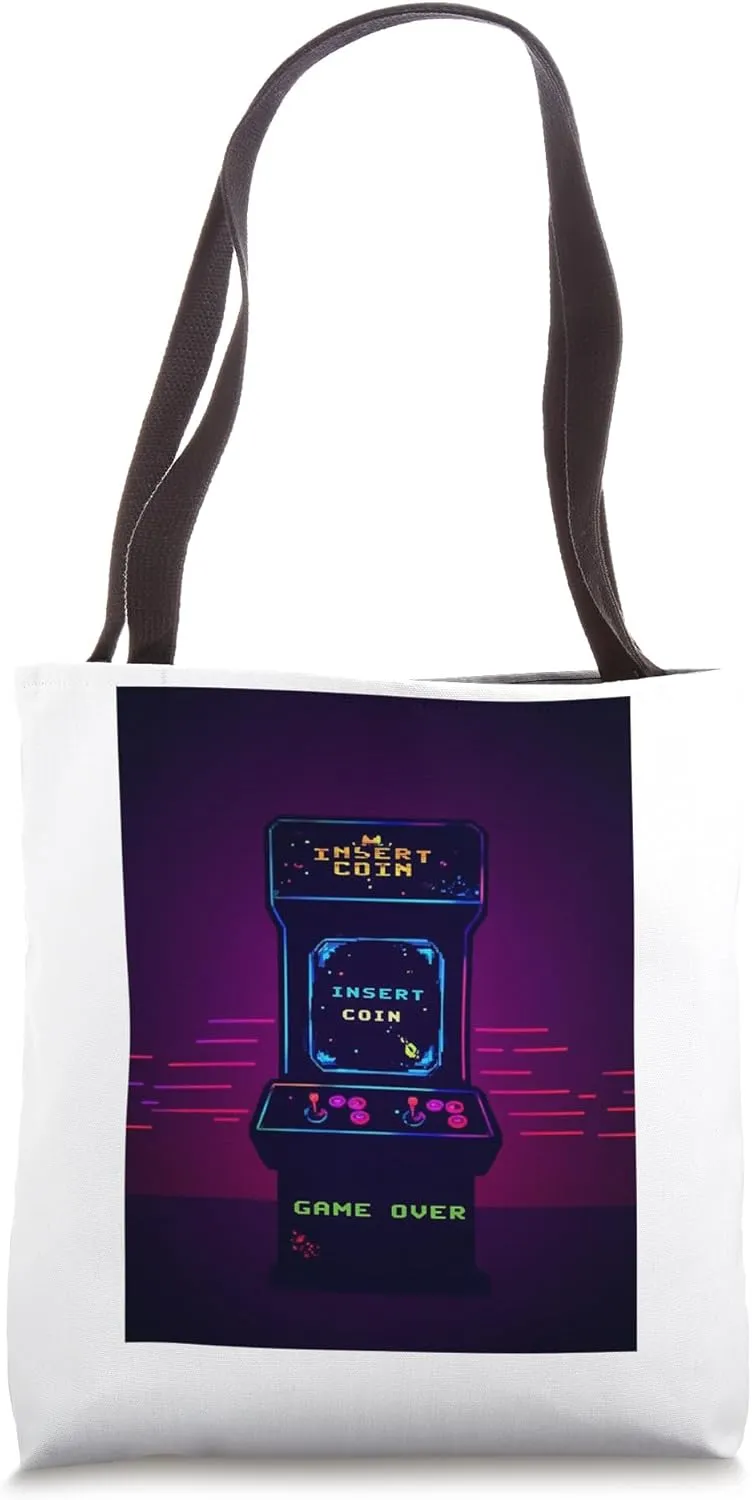 Gaming Arcade Game Over Retro Classic Play Player Controller Tote Bag