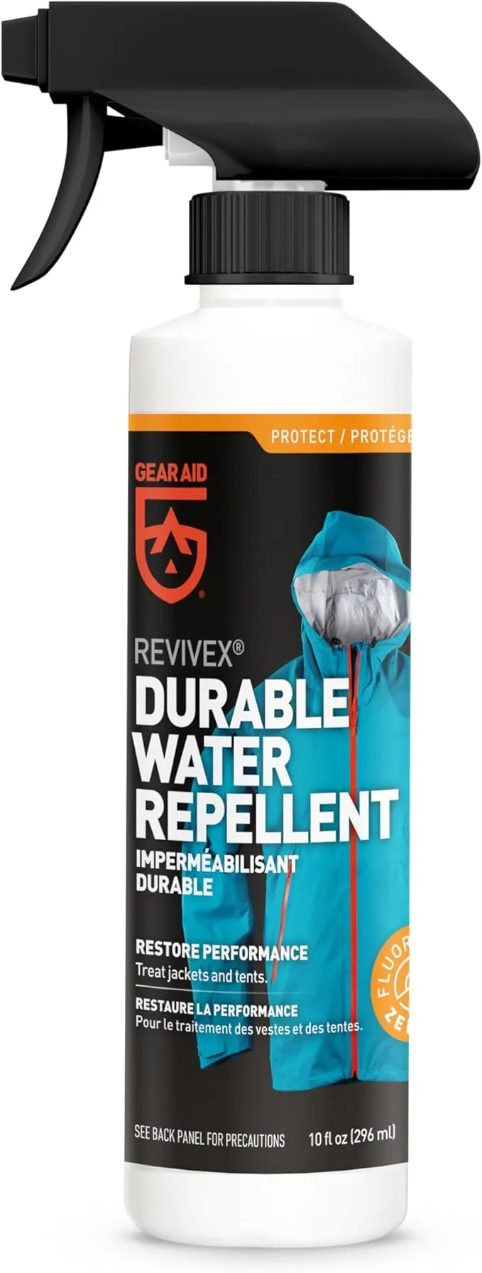 Gear AID Revivex Durable Water Repellent (DWR) Spray for Waterproofing, Restoring Performance on Nylon Jackets, Gore-TEX, Paddle, Snow and Camping Gear