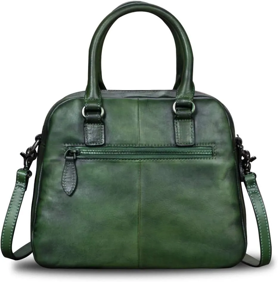 Genuine Leather Satchels for Women Top Handle Bags Handmade Vintage Crossbody Bag Purses Shoulder Bag
