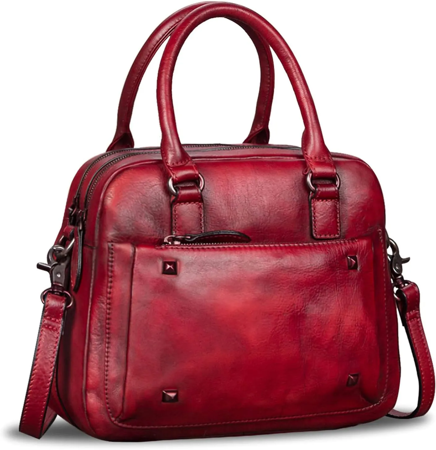 Genuine Leather Satchels for Women Top Handle Bags Handmade Vintage Crossbody Bag Purses Shoulder Bag