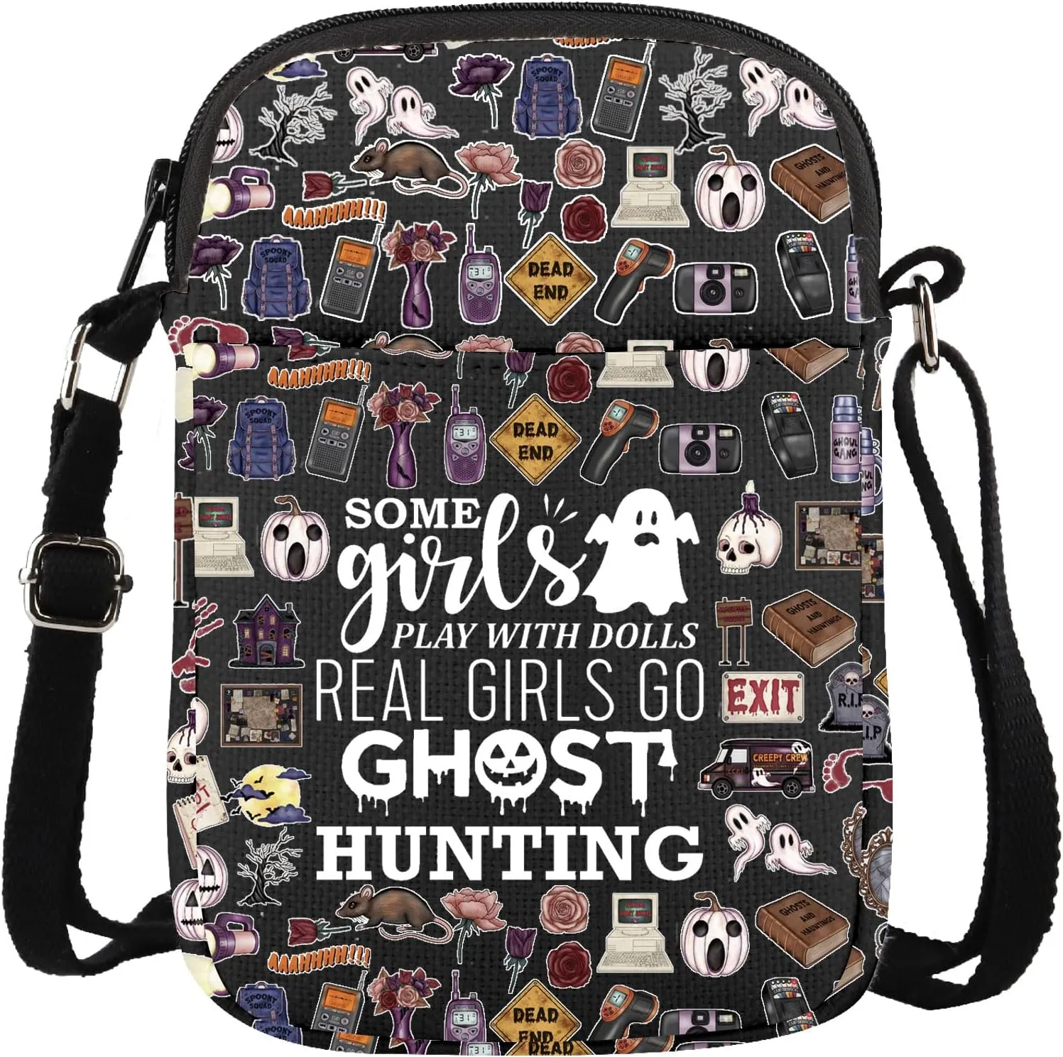Ghost Hunter Gift Spooky Gift Real Go Ghost Hunting Crossbody Bag Paranormal Investigator Gift