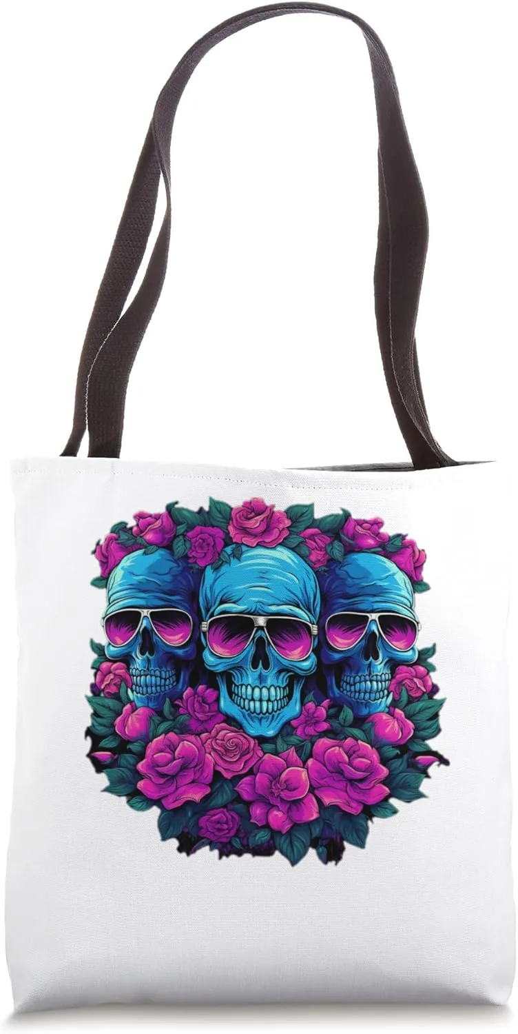 Glowing Bones: Stylish Shades for the Afterlife Tote Bag