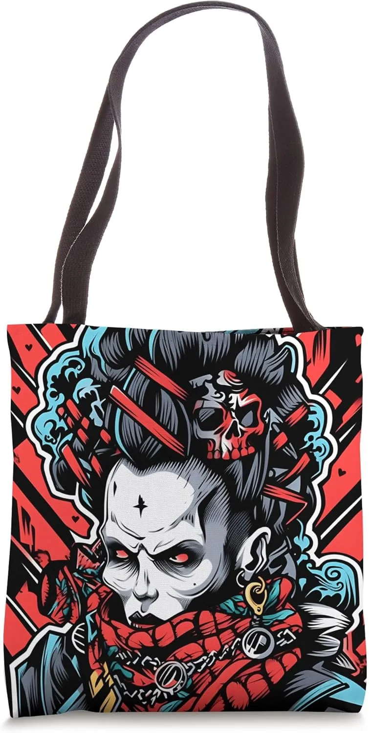 Going Forward in Fashion: The Enigmatic Skull Graphic Design Tote Bag
