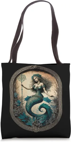 Gothic Mermaid Dark Mystical Fantasy Grunge Fairycore Tote Bag