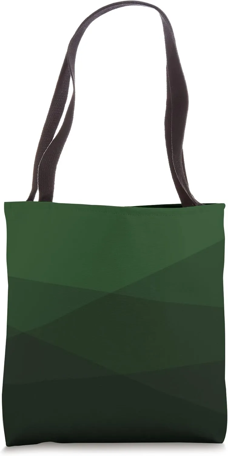 Green Monochromatic Triangle Color Block Minimalist Design Tote Bag