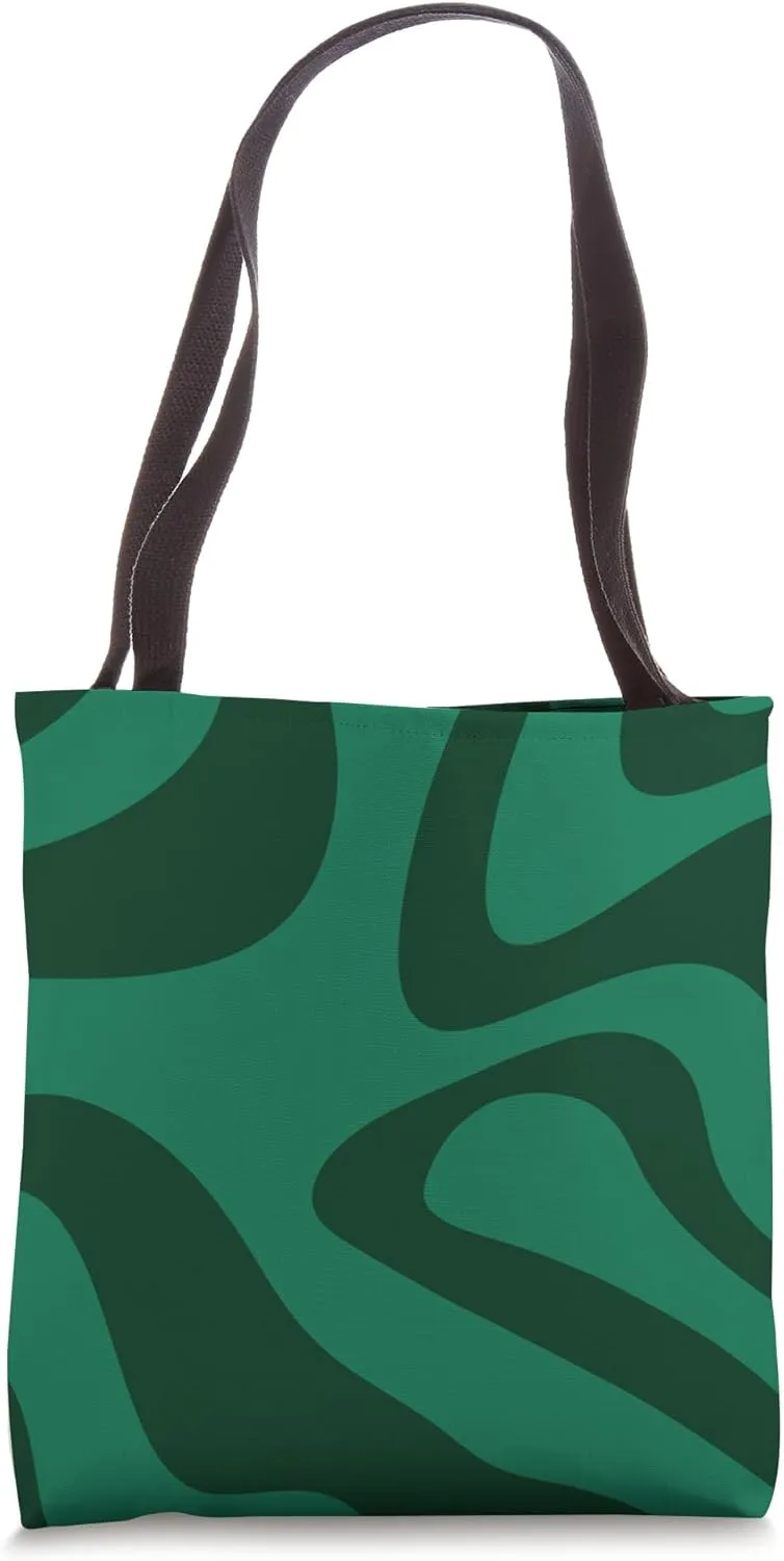 Green Organic Swirl Zebra Pattern Tote Bag