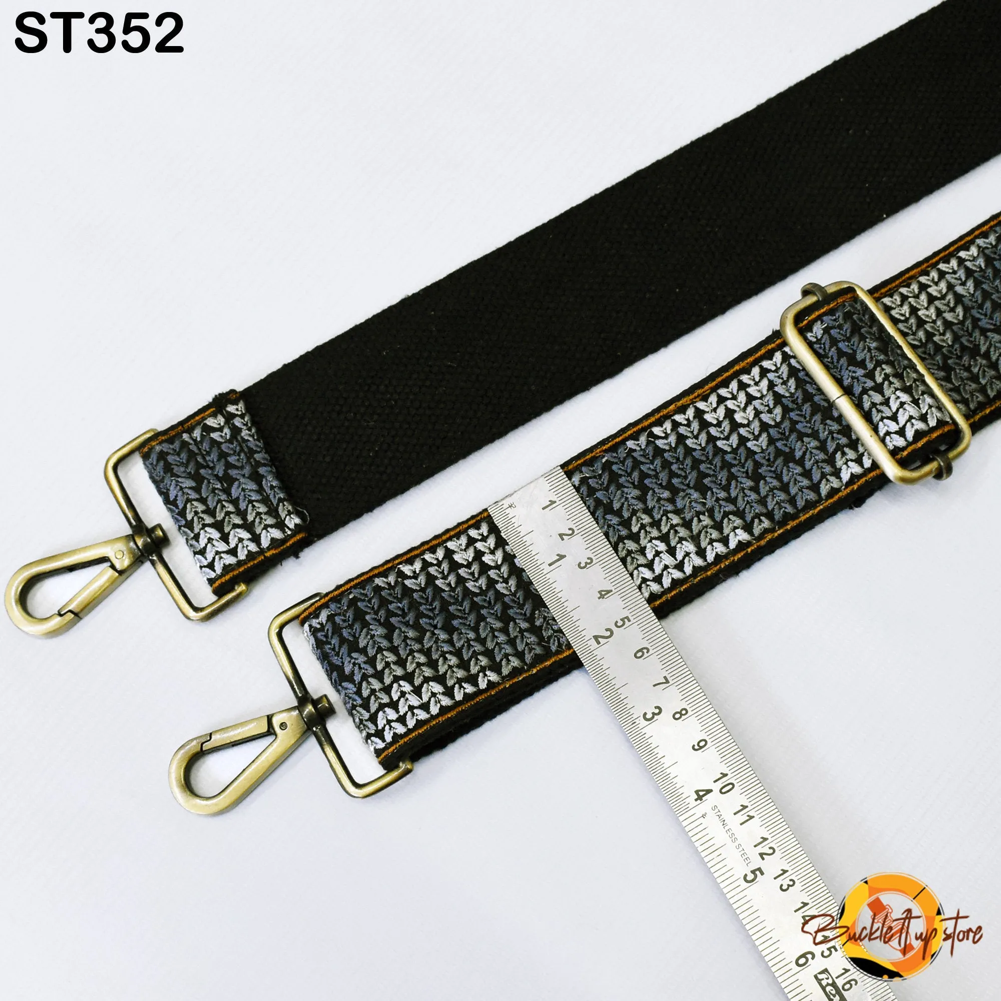 Grey Embroidery Replacement Purse Strap Crossbody Strap for Purses Floral Embroidered Bag Strap Boho Guitar Strap Handbag Strap Gift for her