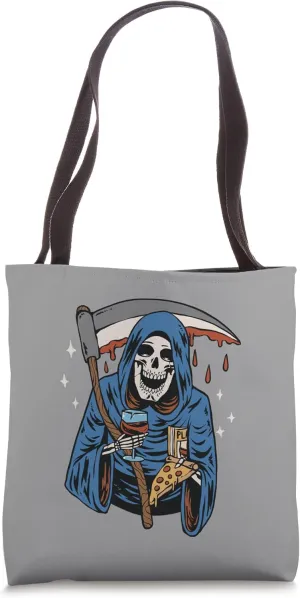 Grim Reaper American Traditional Tattoo Old School Flash Tote Bag