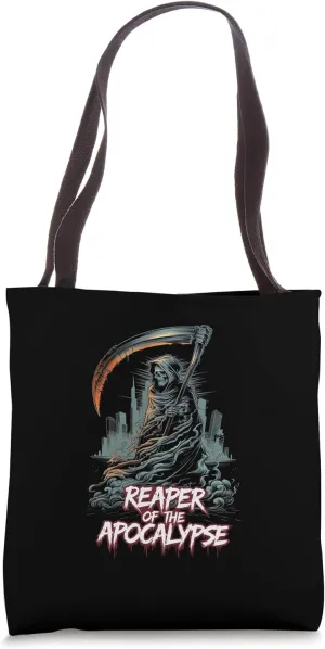 Grim Reaper Reaper of the Apocalypse Collapsing City Art Tote Bag