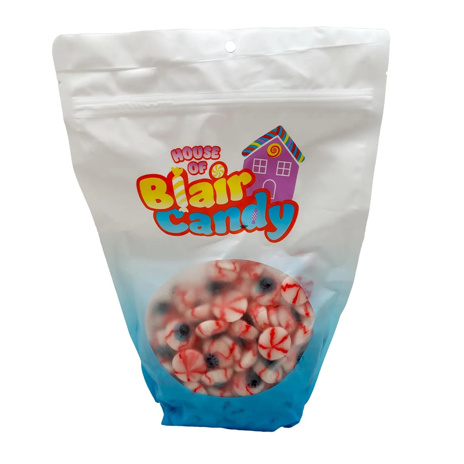 Gummy Eyeballs - 3 LB Resealable Stand Up Candy Bag - Halloween Themed Bloody Eyeball Gummies - Scary Novelty Candy for Trick or Treaters and Party Favor Bags