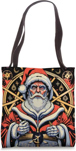 Hail Santa Krampus Gothic Christmas Tote Bag