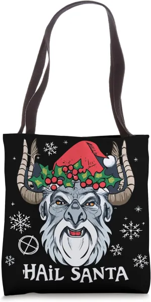 Hail Santa Krampus Gothic Christmas Tote Bag