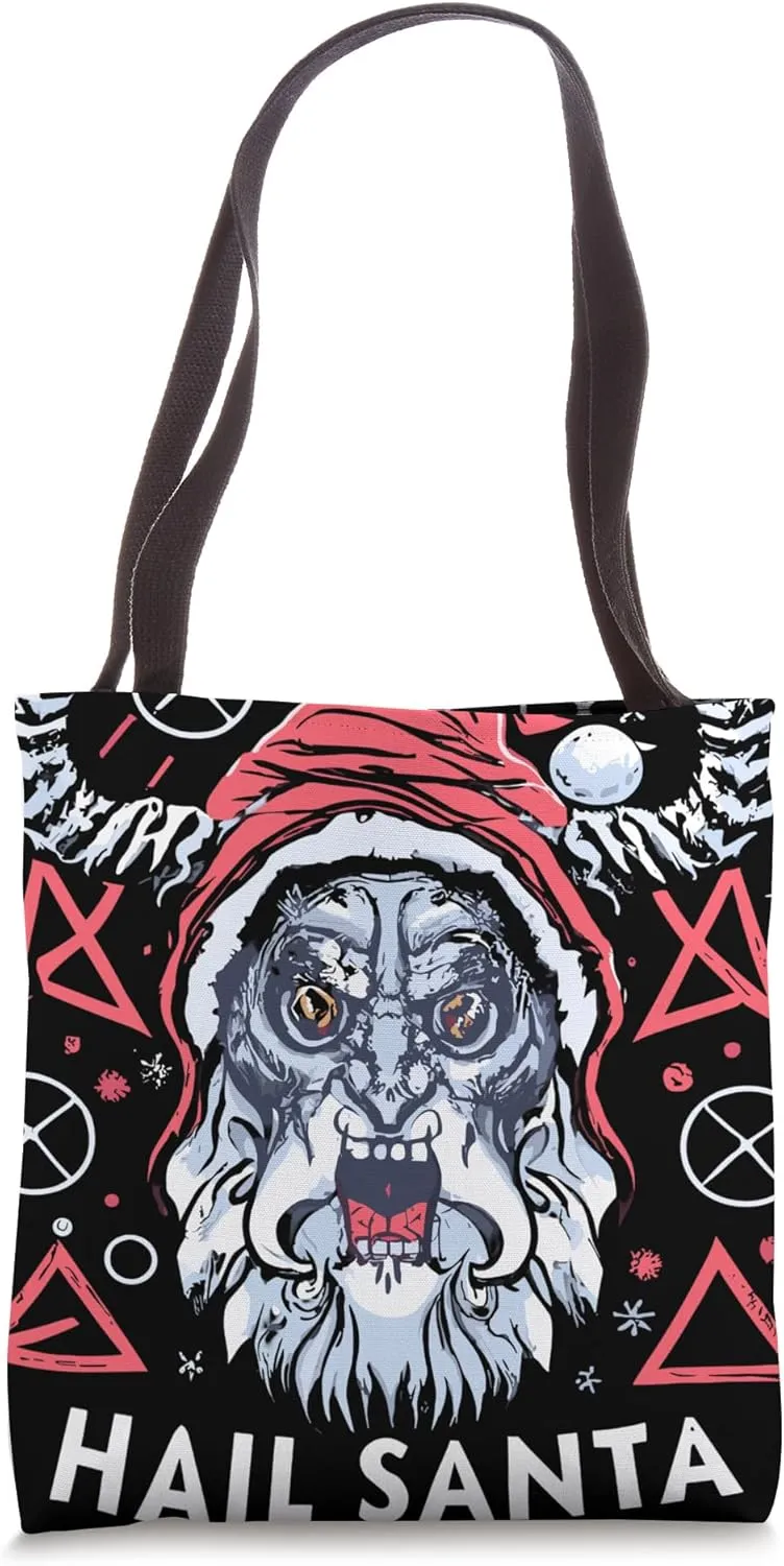 Hail Santa Krampus Gothic Christmas Tote Bag