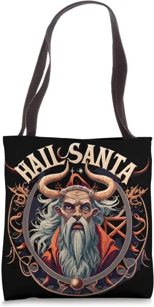 Hail Santa Krampus Gothic Christmas Tote Bag