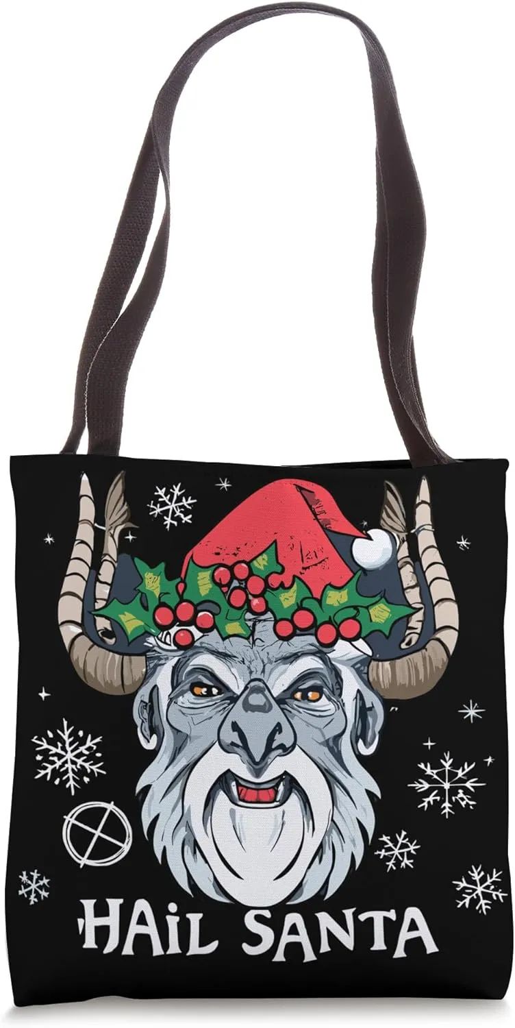Hail Santa Krampus Gothic Christmas Tote Bag