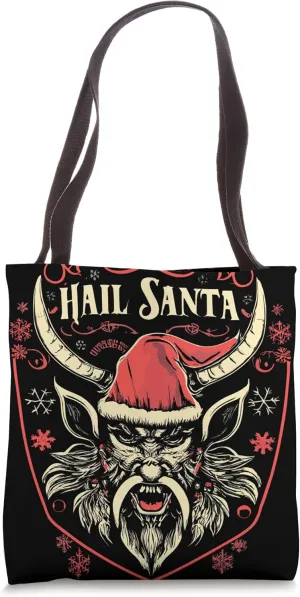 Hail Santa Krampus Gothic Christmas Tote Bag