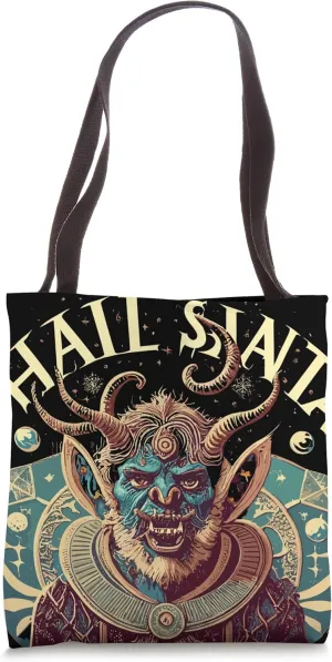 Hail Santa Ugly Christmas Krampus Tote Bag