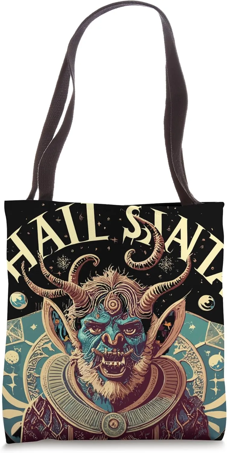 Hail Santa Ugly Christmas Krampus Tote Bag