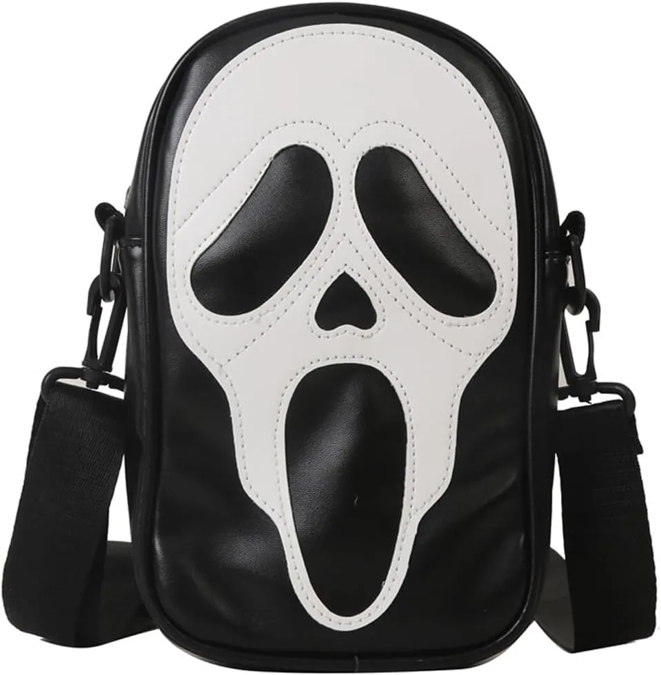 Halloween Funny Lovely Devil Ghost Bag Vintage Skull Shoulder Ladies Bags PU Leather Purse Handbags for Men Women Girls Boys