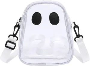 Halloween Pumpkin Clear Crossbody Purse, Transparent Novelty Ghost Purse Cute Spooky Season Shoulder Bag for Women