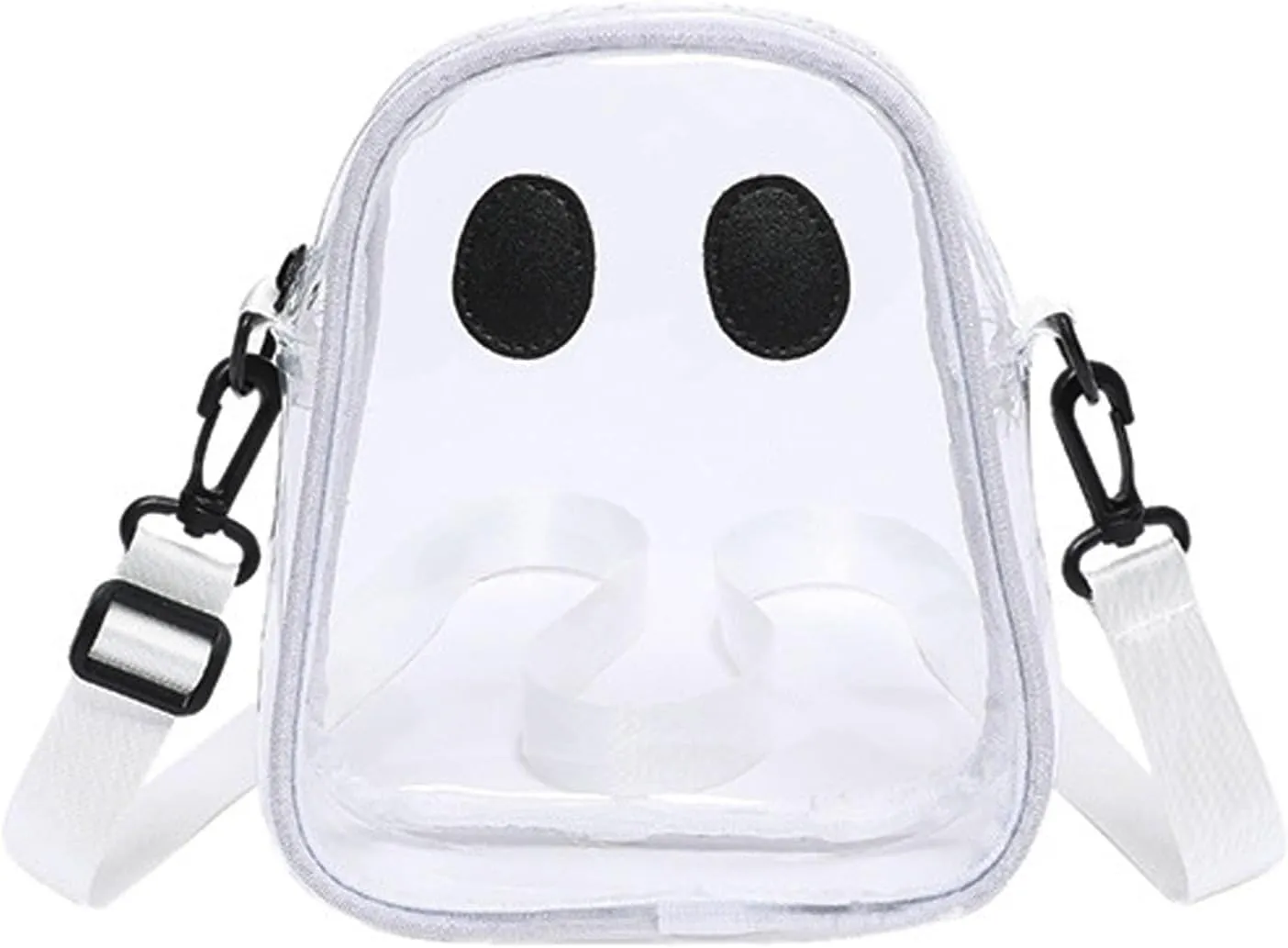Halloween Pumpkin Clear Crossbody Purse, Transparent Novelty Ghost Purse Cute Spooky Season Shoulder Bag for Women