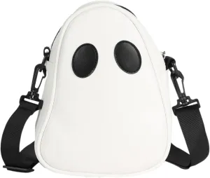 Halloween Pumpkin Crossbody Bag, Pu Leather Novelty Ghost Purse Cute Spooky Season Gothic Shoulder Bag for Women