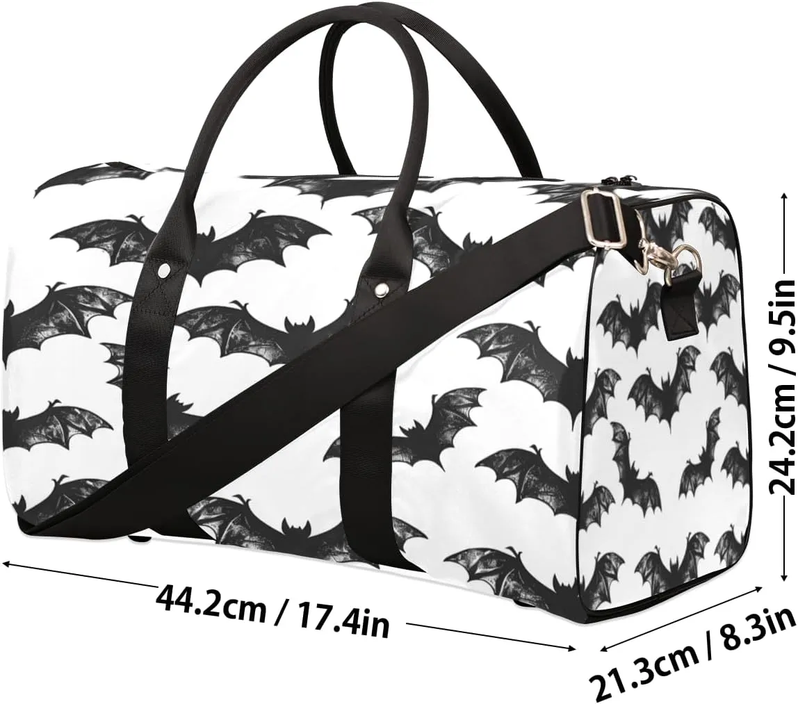 Halloween Travel Duffle Bag, Sports Gym Bags for Women Men, Carry On Weekender Overnight Bag, Spooky Bat Workout Hospital Airplane Trips Bag
