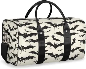 Halloween Travel Duffle Bag, Sports Gym Bags for Women Men, Carry On Weekender Overnight Bag, Spooky Bats Workout Hospital Airplane Trips Bag
