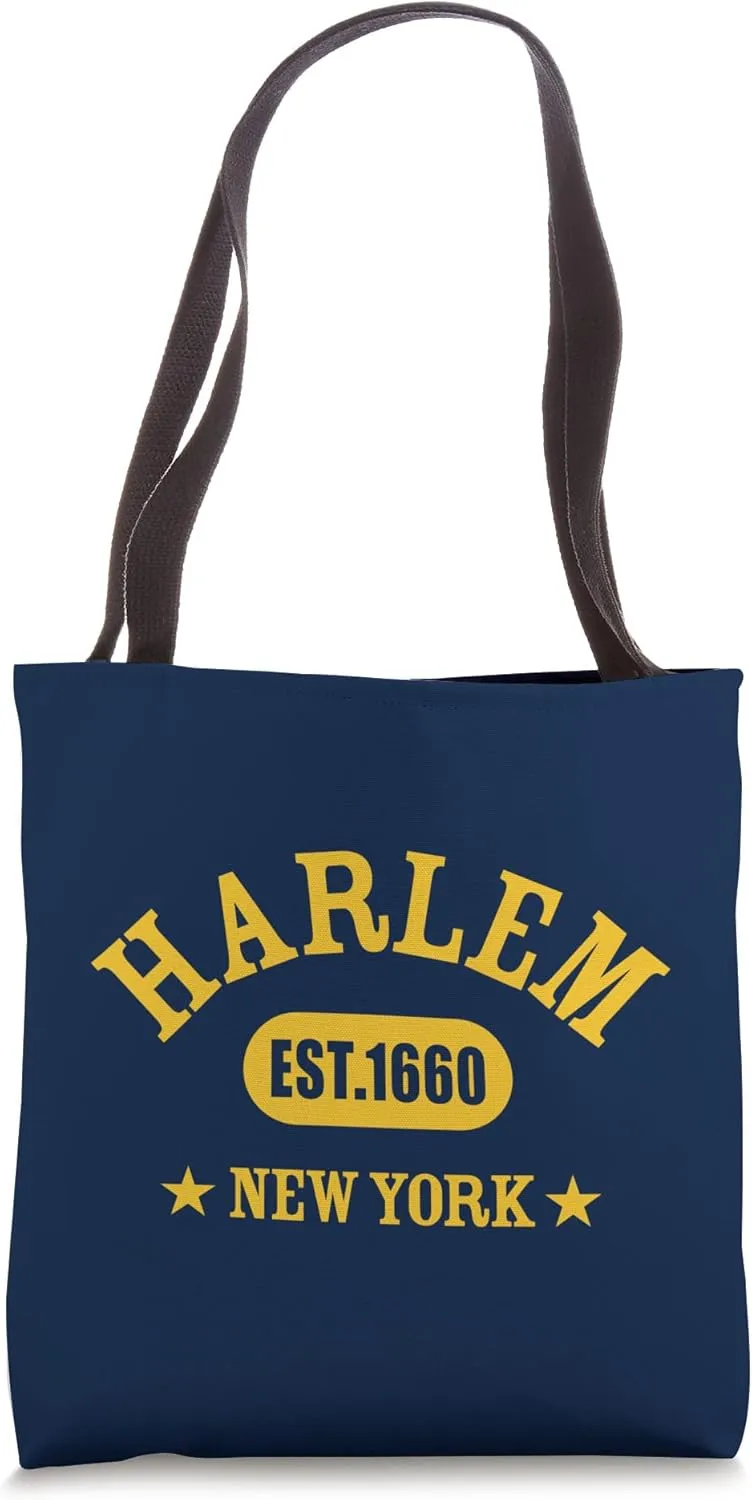 HARLEM NEW YORK, Est. Established 1660, NYC Athletic Design Tote Bag