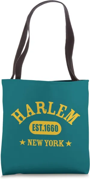HARLEM NEW YORK, Est. Established 1660, NYC Athletic Design Tote Bag