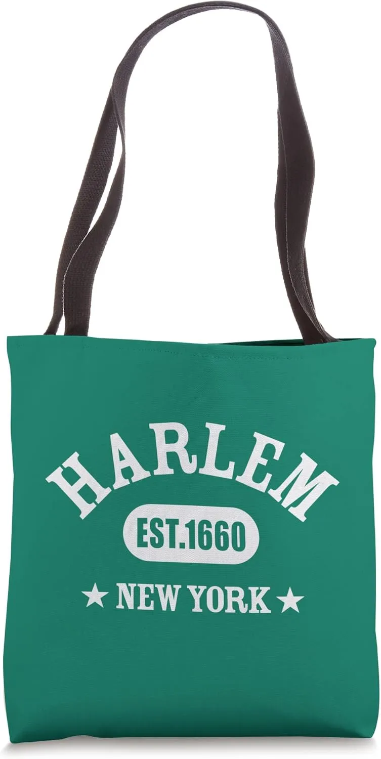 HARLEM NEW YORK, Est. Established 1660, NYC Athletic Design Tote Bag