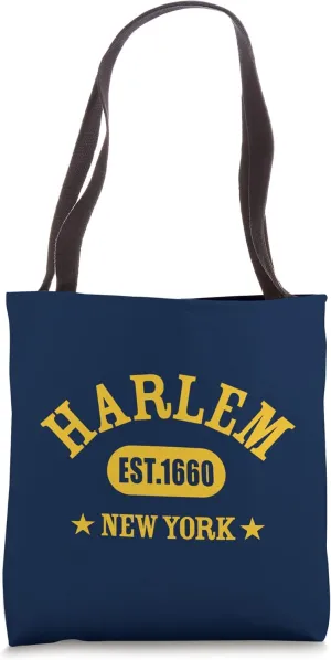 HARLEM NEW YORK, Est. Established 1660, NYC Athletic Design Tote Bag