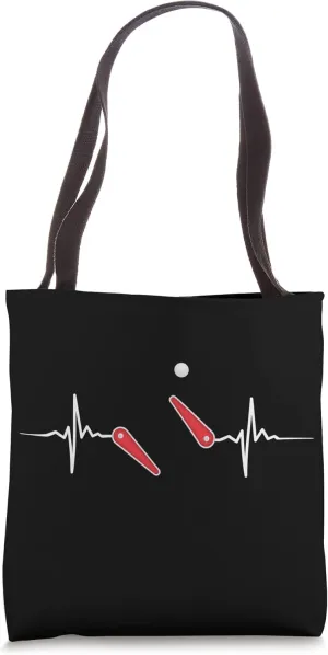 Hear Pulse Line Heartbeat Flipper Flipping EKG Pinball Tote Bag