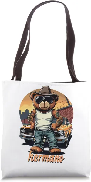 Hermano Bear With Attitude For Siblings Tote Bag