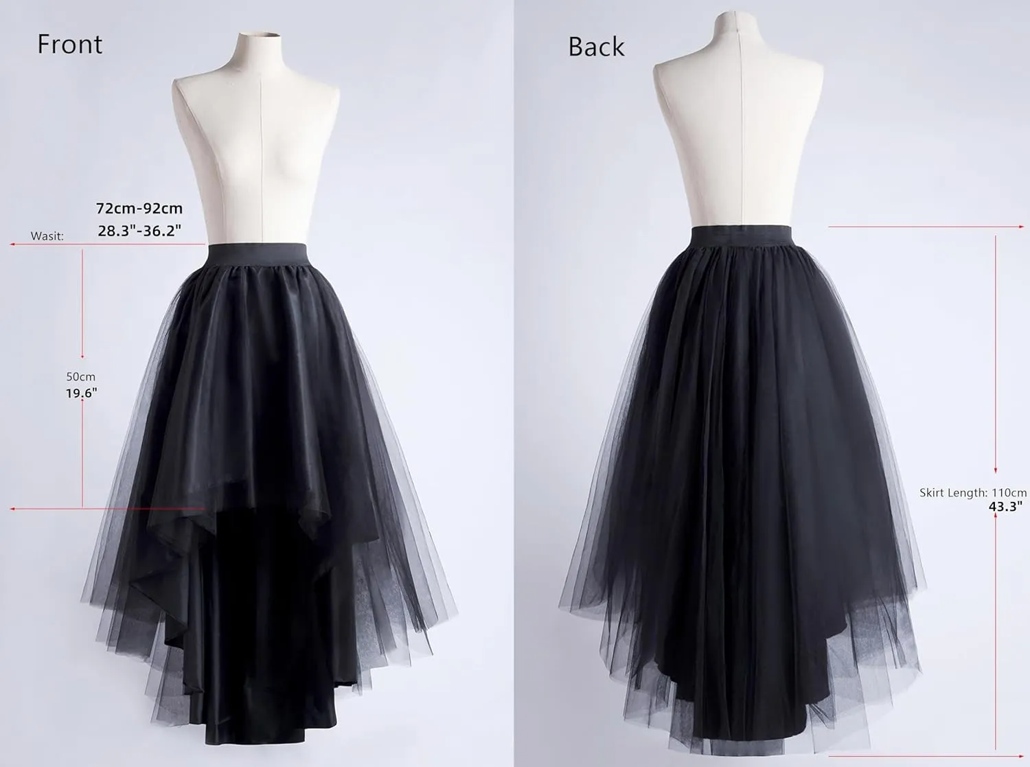 High Low Tulle Skirt for Women Lace up Wedding Party Prom Cocktail Mesh Long Tulle Skirt