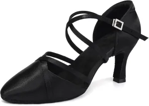 HROYL Women Latin Dance Shoes Salsa Tango Standard Practice Performence Party Closed Toe Ballroom Dance Shoes,Model 933