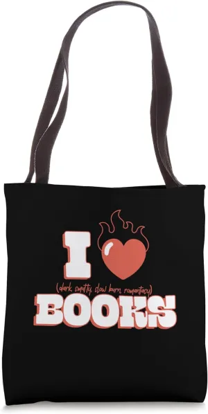I Heart Books Smutty Slow Burn Romantasy Readers Tote Bag