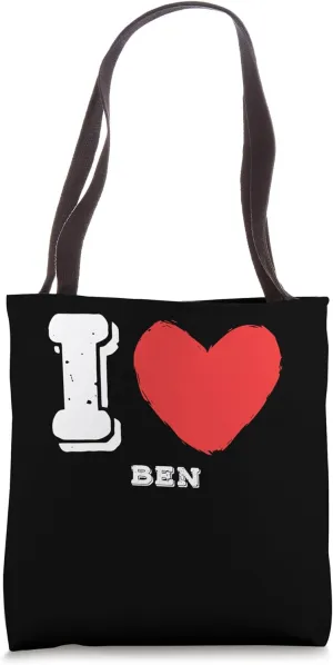 I Love Ben Bold Statement Name Tote Bag