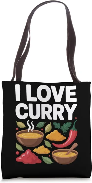 I Love Curry Enthusiast Bold Flavor Statement Tote Bag