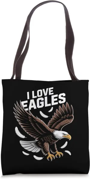 I Love Eagles Bold Statement Enthusiast Tote Bag