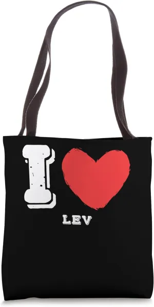 I Love Lev Bold Statement Name Tote Bag