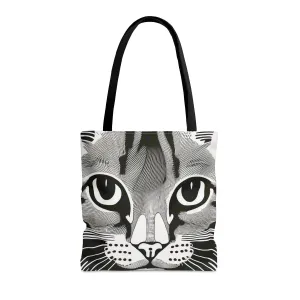 Inked Cat Face Tote