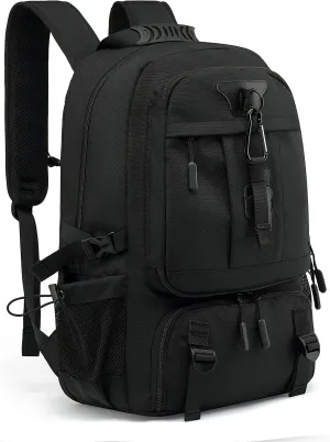 INSAVANT Travel Backpack for Mens 18.3 Inch with Laptop Sleeve and Shoe Compartment, Computer Backpacks with USB Charging Port, Durable Hiking Work Business Daypack for Women(Black Black)