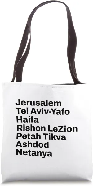 Israel Cities and Towns Travel Tote Bag