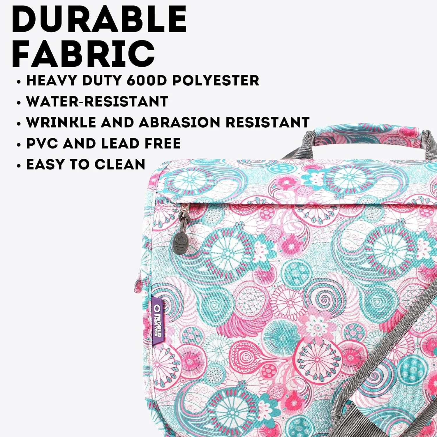 J World New York Thomas Laptop Messenger Bag for Women & Men. Kids Computer Bookbag