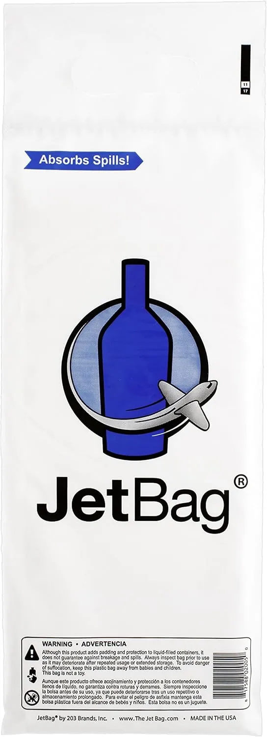 JetBag - Wine Bag for Travel (Set of 6, BOLD edition) - The Original ** ABSORBENT ** Reusable & Protective Bottle Bags - MADE IN THE USA